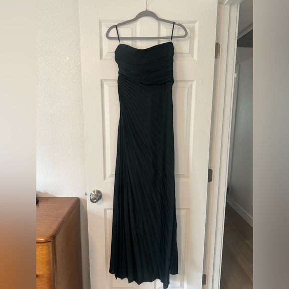 ALC Bianca Strapless Pleated Maxi Dress in Green Sz 2 - Picture 2 of 8